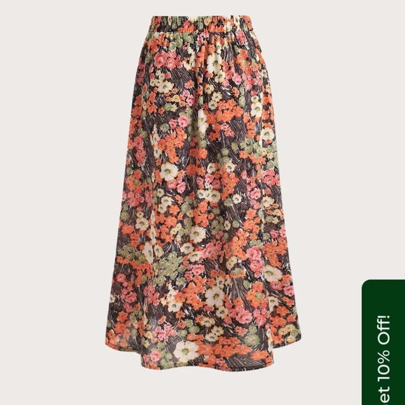 NWT Rihoas Floral Midi Skirt - Picture 9 of 10